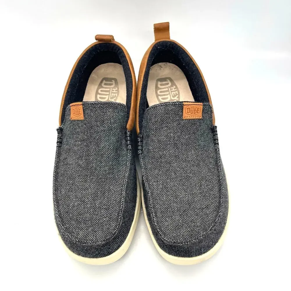Hey Dude Wally Grip Slip - On Loafers Charcoal Men's Size 12